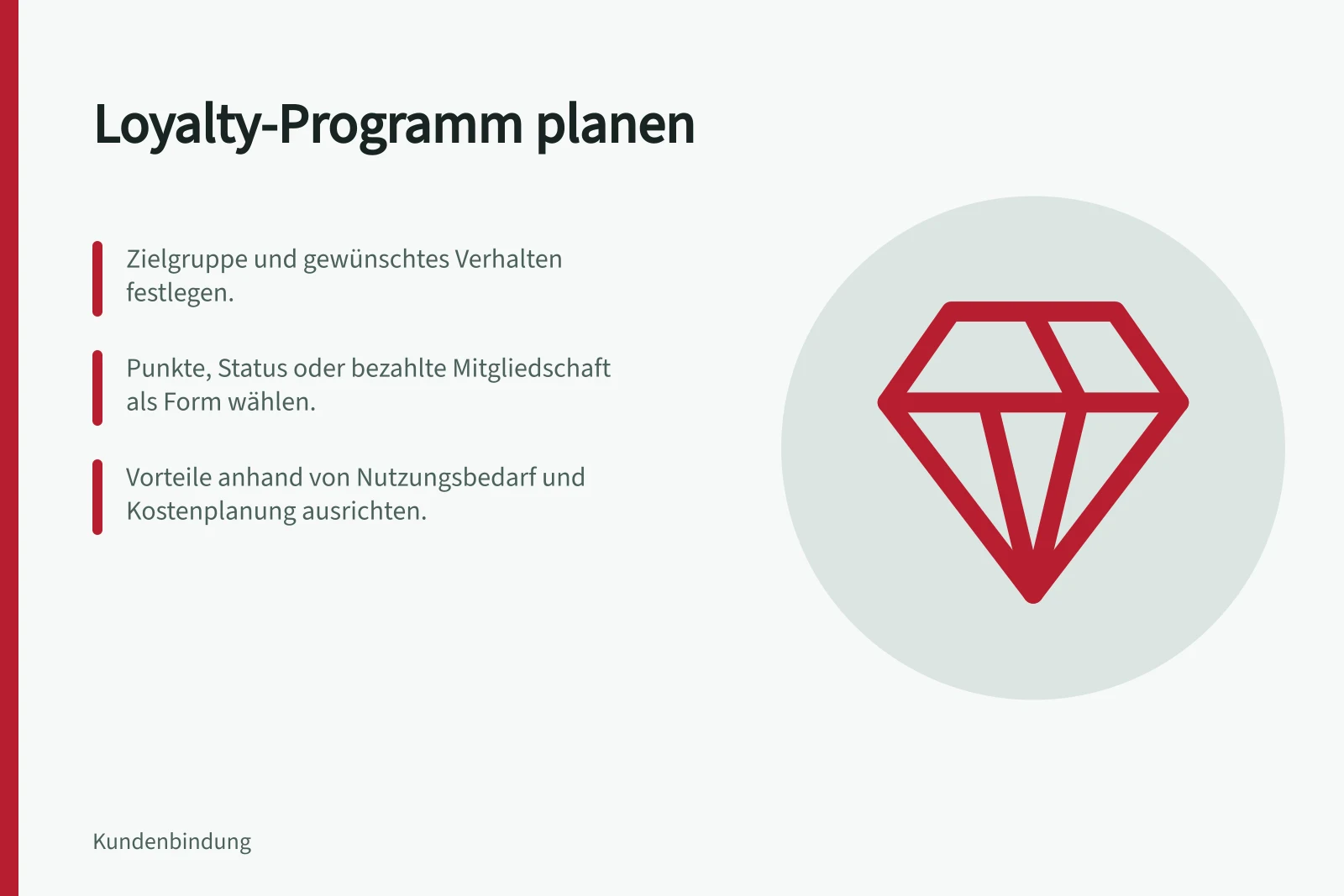 Loyalty-Programm planen: Zielgruppe und gewünschtes Verhalten festlegen.; Punkte, Status oder bezahlte Mitgliedschaft als Form wählen.; Vorteile anhand von Nutzungsbedarf und Kostenplanung ausrichten.